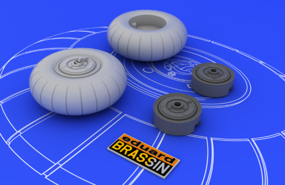 Eduard 648052 Bf 110 C/ D main undercarriage wheels 1/48 – Bild 3