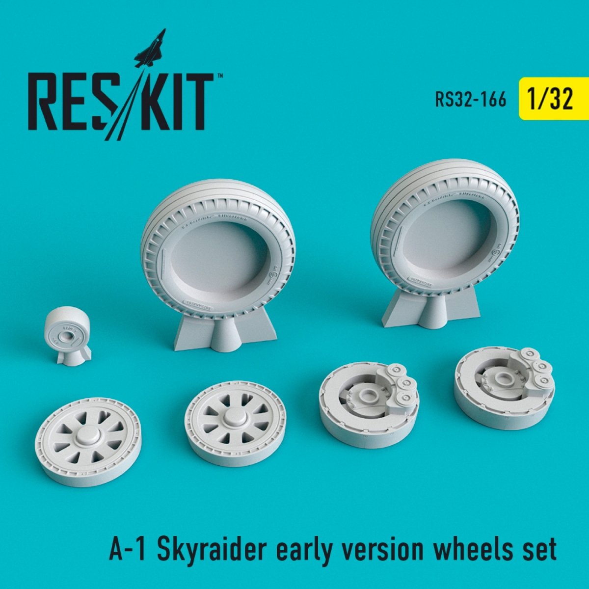 RESKIT RS32-0166 A-1 &amp;quot;SKYRAIDER&amp;quot; (EARLY VERSION) WHEELS SET 1/32