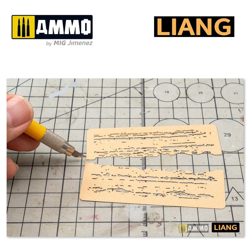 Liang 0009 Chipping Effects Airbrush Stencils – image 6