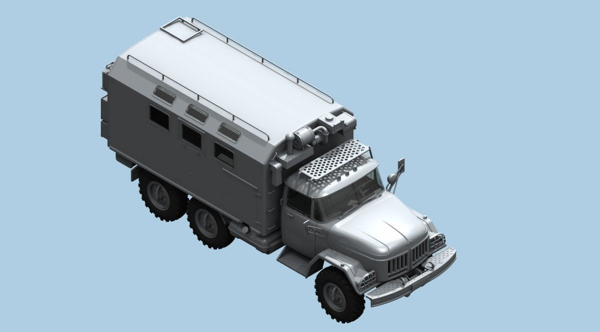 ICM 35901 Chernobyl #1 Radiation monitoring station (ZiL-131KShM truck &amp;amp; 5 figures &amp;amp; diorama base with background) 1/35 – image 2