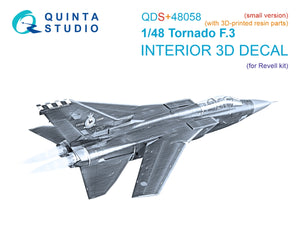 Quinta Studio QDS+48058 Tornado F.3 3D-Printed &amp;amp; colored Interior on decal paper (Revell) (small version) (with 3D-printed resin parts) 1/48