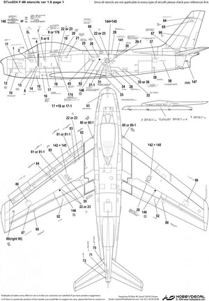 HobbyDecal ST48024V1 F-86 Stencils 1 ver 1 1/48 – Bild 2