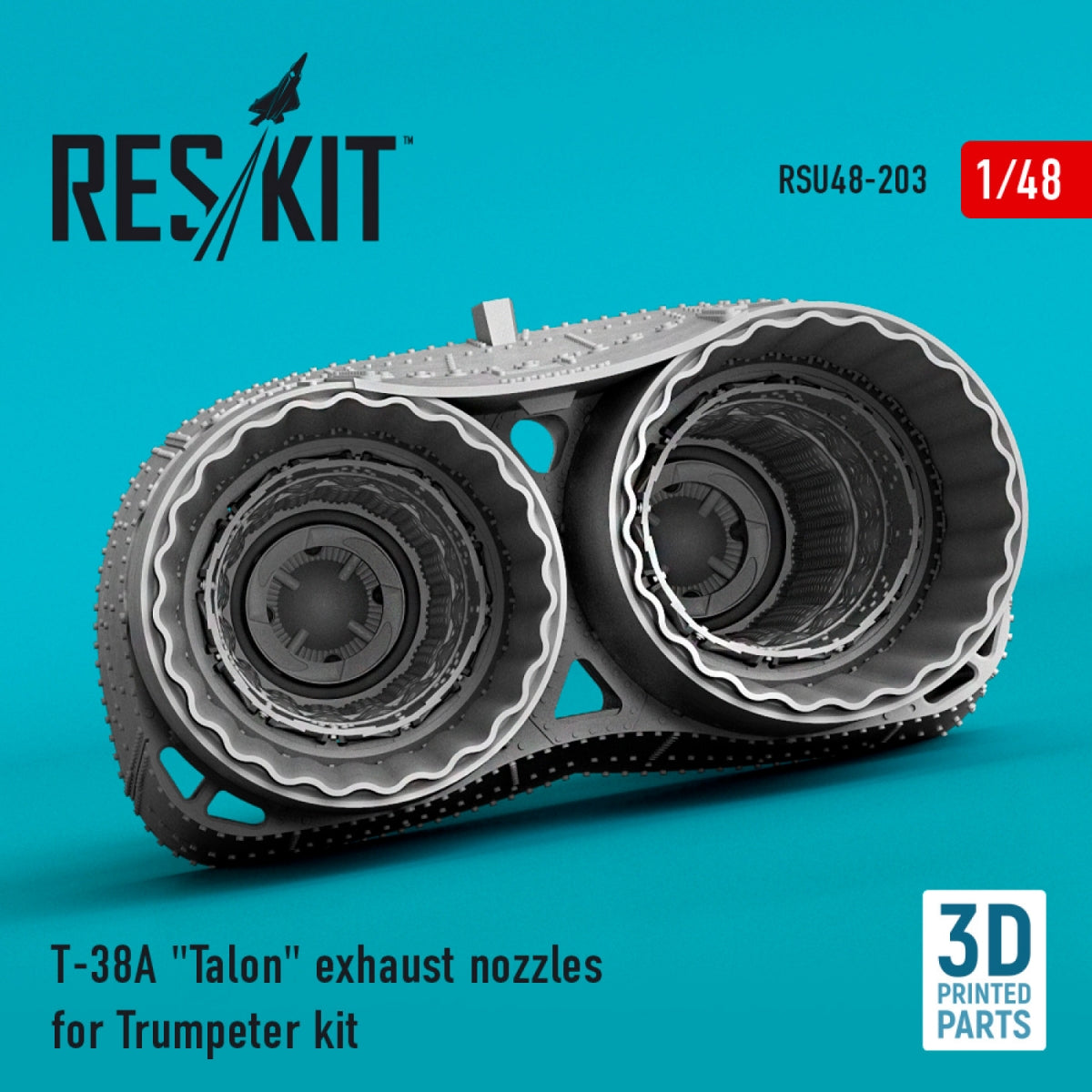 RESKIT RSU48-0203 T-38A &amp;quot;TALON&amp;quot; EXHAUST NOZZLES FOR TRUMPETER KIT (3D PRINTED) 1/48 – image 2