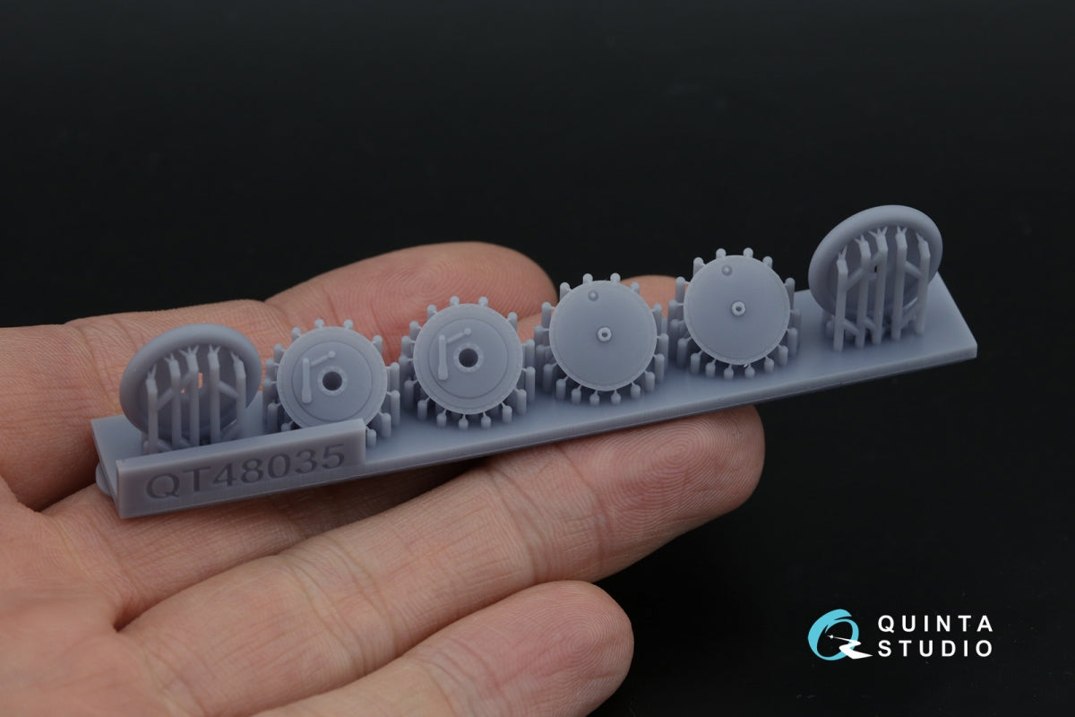 Quinta Studio QT48035 I-16 Wheels (early type) with separate hubs and weighted tires (all kits) 1/48 – obrázek 4