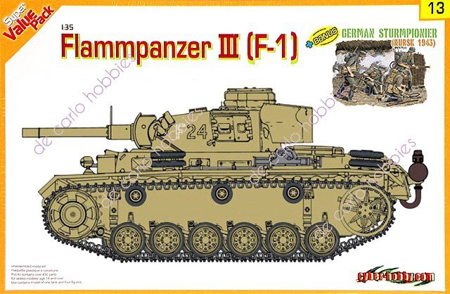 Cyber Hobby 9113 Flammpanzer III with value-added Magic Tracks and bonus German Sturmpionier figure set 1/35