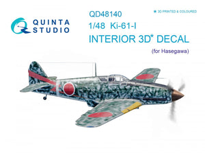 Quinta Studio QD48140 Ki-61-I 3D-Printed &amp;amp; colored Interior on decal paper (for Hasegawa kit) 1/48