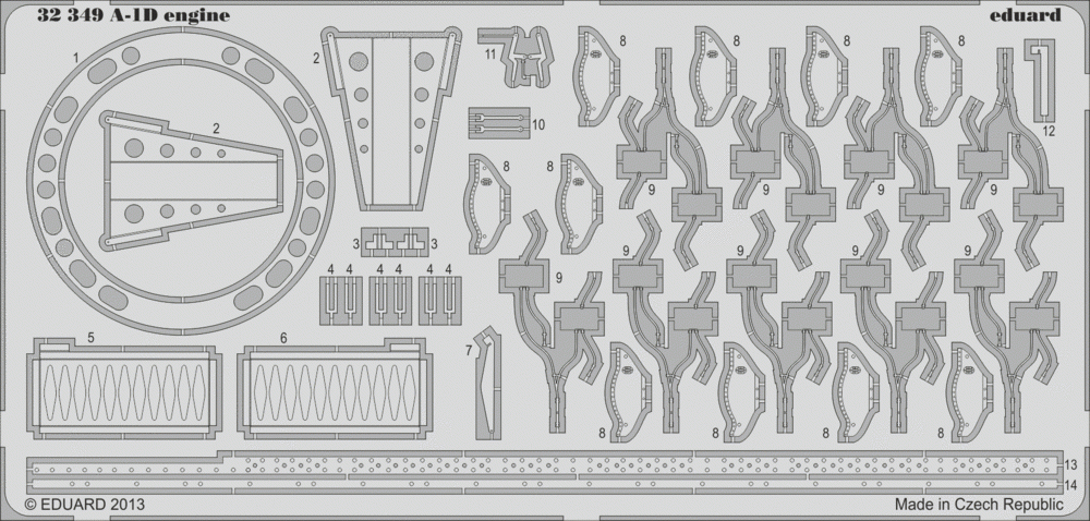 Eduard 32349 A-1D engine 1/32 Trumpeter