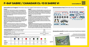 Heller 56277 F-86F SABER / CANADAIR CL-13 B SABER VI - Starter Kit 1/72 – Bild 4