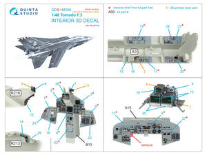 Quinta Studio QDS+48058 Tornado F.3 3D-Printed &amp;amp; colored Interior on decal paper (Revell) (small version) (with 3D-printed resin parts) 1/48 – image 3