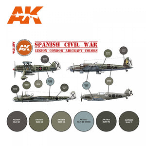 AK Interactive AK11714 SPANISH CIVIL WAR. LEGION CONDOR AIRCRAFT COLORS 6x17 ml – obrázek 2