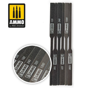 Ammo of Mig 8567 TAPERED SANDING STIK 120/180/240/320/1200/150 abrasive sticks
