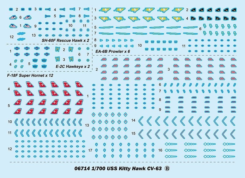 Trumpeter 06714 USS Kitty Hawk CV-63 1/700 – image 12