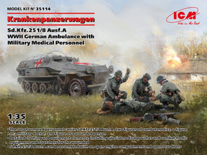 ICM 35114 Krankenpanzerwagen Sd.Kfz.251/8 Ausf.A WWII German Ambulance with Military Medical Personnel 1/35