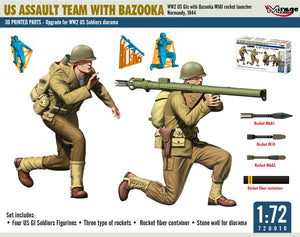 Mirage Hobby 720010 ÉQUIPE D&amp;#39;ASSAUT AMÉRICAINE AVEC BAZOOKA, GI américains de la Seconde Guerre mondiale avec lance-roquettes M1A1, Normandie, 1944, échelle 1/72 – image 3