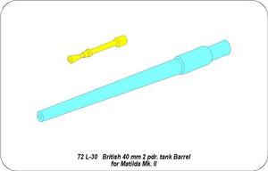 Aber 72L-30 40mm 2 pdr. barrel for Matilda Mk.II / British 40 mm 2 pdr. tank barrel for Matilda Mk.II 1/72 – image 5