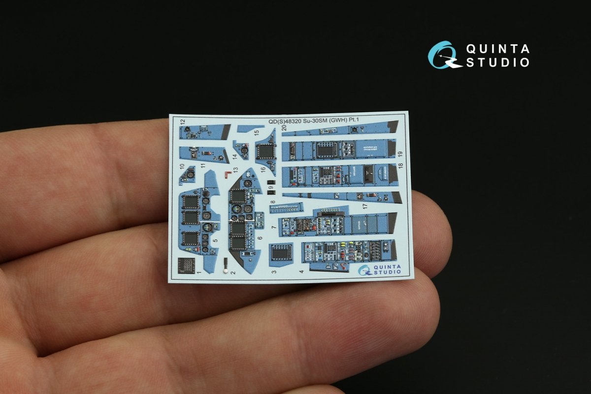 Quinta Studio QDS-48320 Su-30SM 3D-Printed &amp;amp; colored Interior on decal paper (GWH) (Small version) 1/48 – image 6