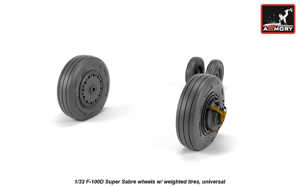 Armory Models AW32303 F-100D Super Saber wheels w/ weighted tires 1/32 – image 4