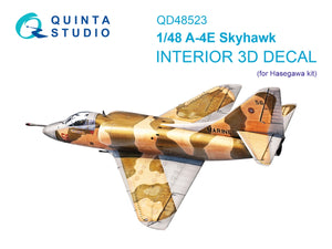 Quinta Studio QD48523 A-4E 3D-Printed &amp;amp; colored Interior on decal paper (Hasegawa/Hobby2000) 1/48