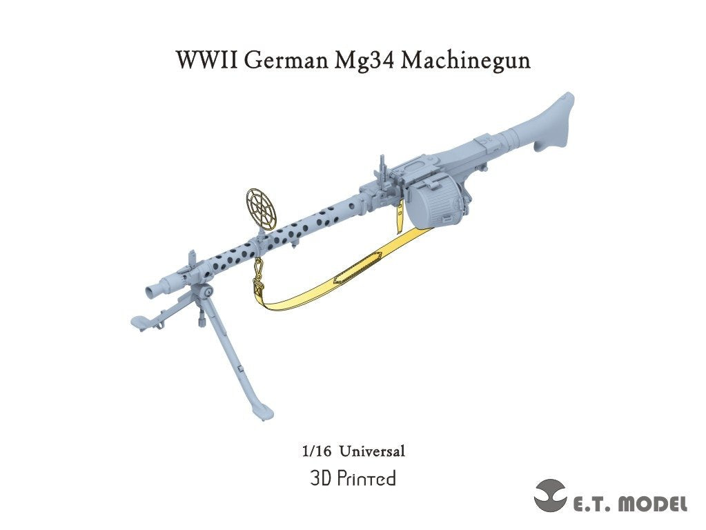ET Model P16-001 WWII German Mg34 Machinegun (3D Printed) 1/16