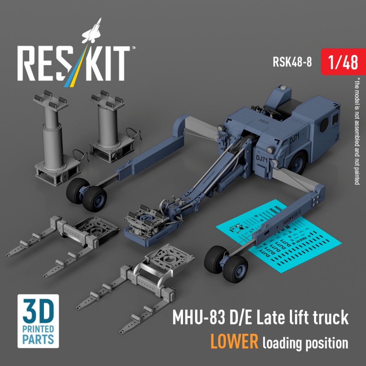 RESKIT RSK48-0008 MHU-83 D/E Late lift truck LOWER loading position (3D Printed model kit) 1/48 – image 4