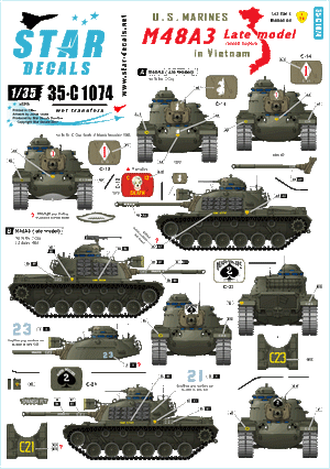 Star Decals 35-C1074 M48A3 Late model 1/35