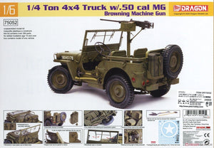 Dragon 75052 1/4 Ton 4x4 Truck w/.50 inch MG 1/6