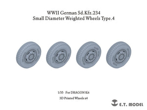 ET Model P35-104 WWII German Sd.Kfz.234 Small Diameter Weighted Wheels Type.4 1/35