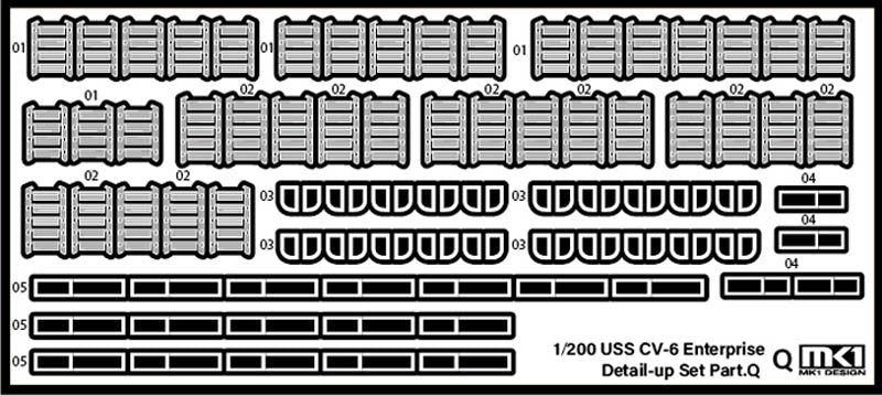 MK1 Design MD-20022 USS CV-6 Enterprise DX with Full Wooden Deck for Trumpeter 1/200 – Bild 77