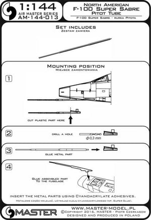 Master AM-144-013 F-100 Super Saber - Pitot Tube 1/144 – image 3