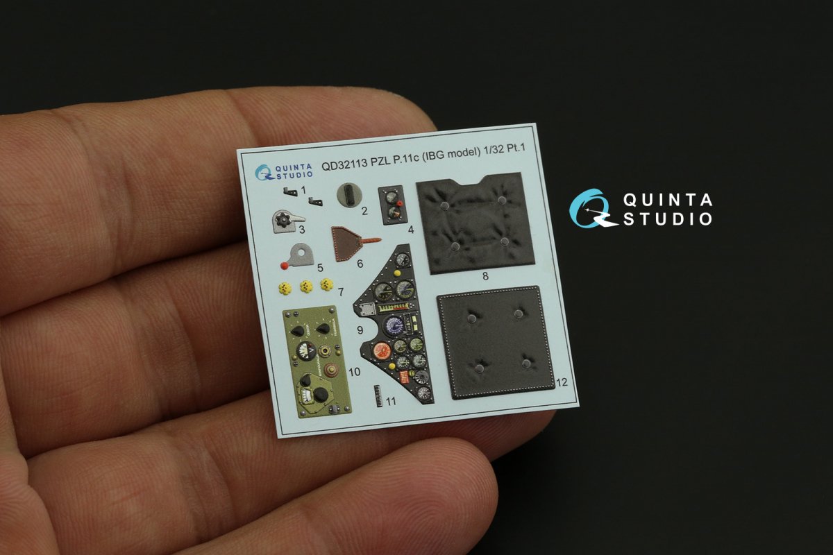 Quinta Studio QD32113 PZL P.11c 3D-Printed &amp;amp; colored Interior on decal paper (IBG model) 1/32 – image 4
