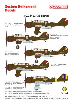 Techmod 72124 - PZL-23A/B Karaś 1/72 – obrázek 2