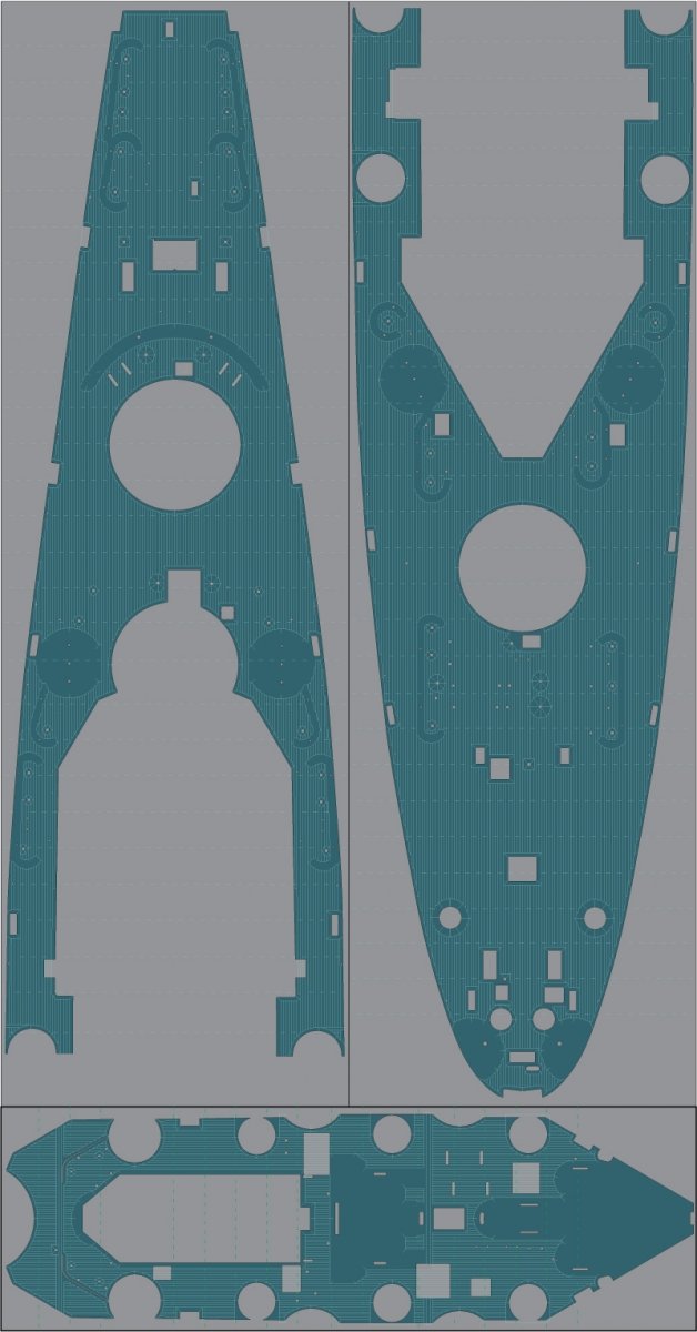 Pontos 35024WD1 USS BB-55 North Carolina Wooden Deck set 1/350