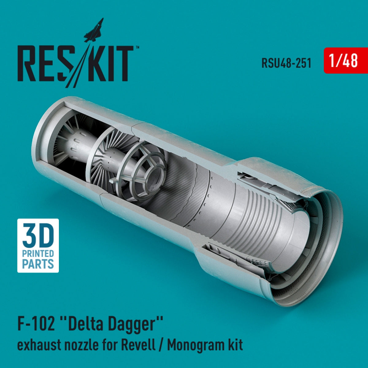 RESKIT RSU48-0251 F-102 « DELTA DAGGER » TUYAU D'ÉCHAPPEMENT POUR MAQUETTE REVELL / MONOGRAM (IMPRIMÉE EN 3D) 1/48 