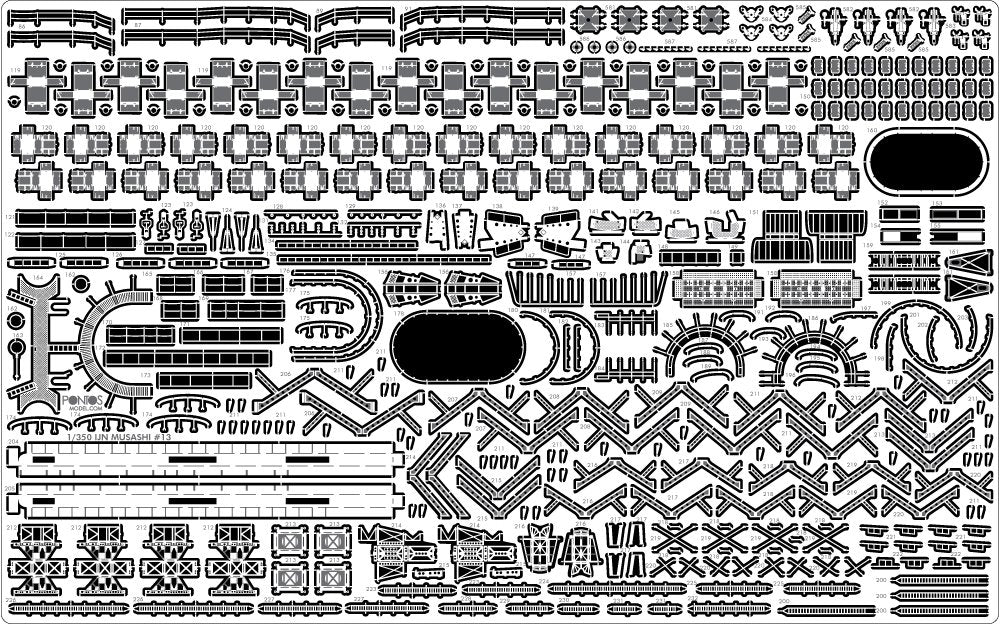 Pontos 37025FB IJN Musashi 1944 Detail up set Advanced Coal Black deck 1/350 – image 18