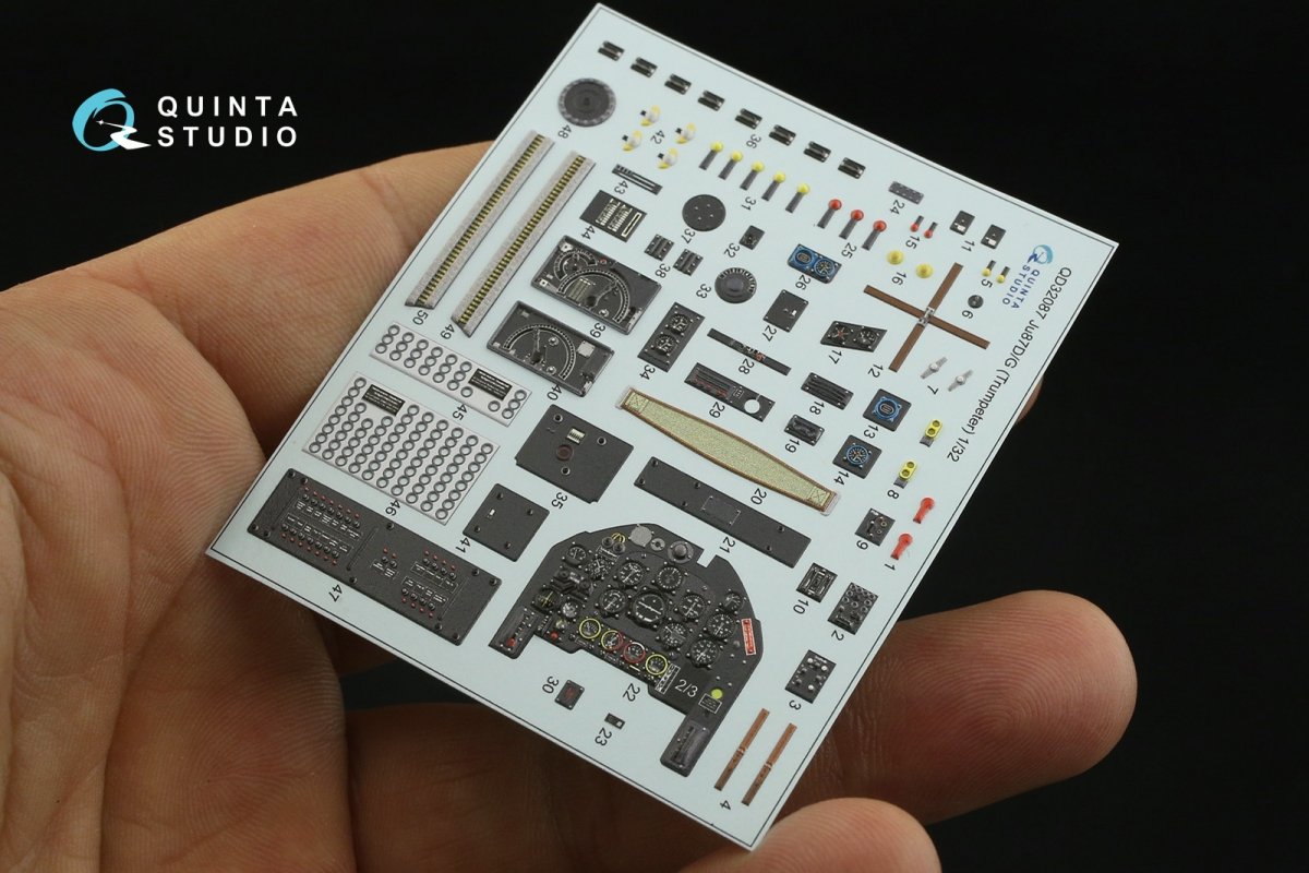 Quinta Studio QD32087 Ju87 D/G 3D-Printed &amp;amp; colored Interior on decal paper (Trumpeter) 1/32 – imagen 10