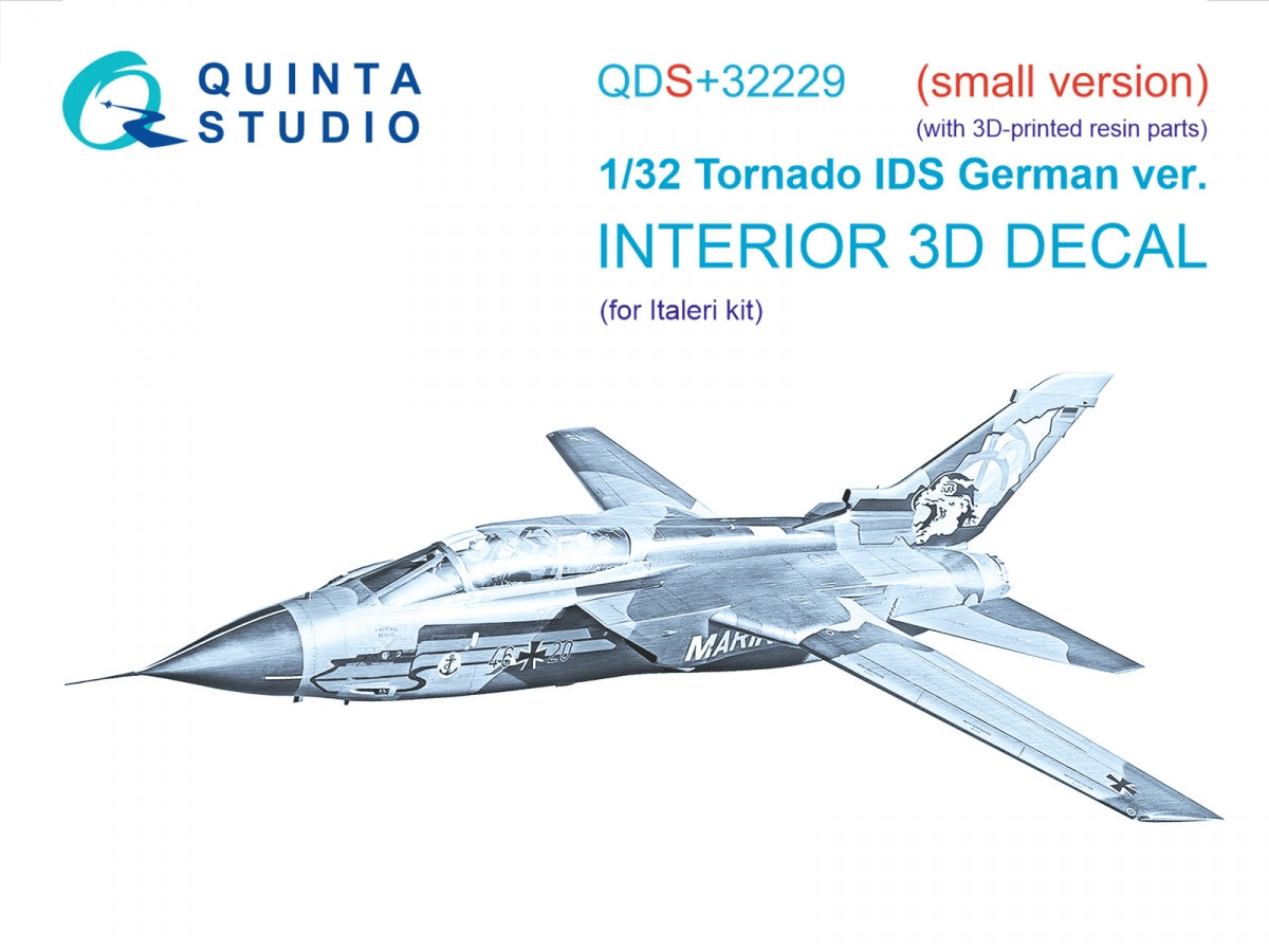 Quinta Studio QDS+32229 Tornado IDS German 3D-Printed &amp;amp; colored Interior on decal paper (Italeri) (Small version) (with 3D-printed resin parts) 1/32