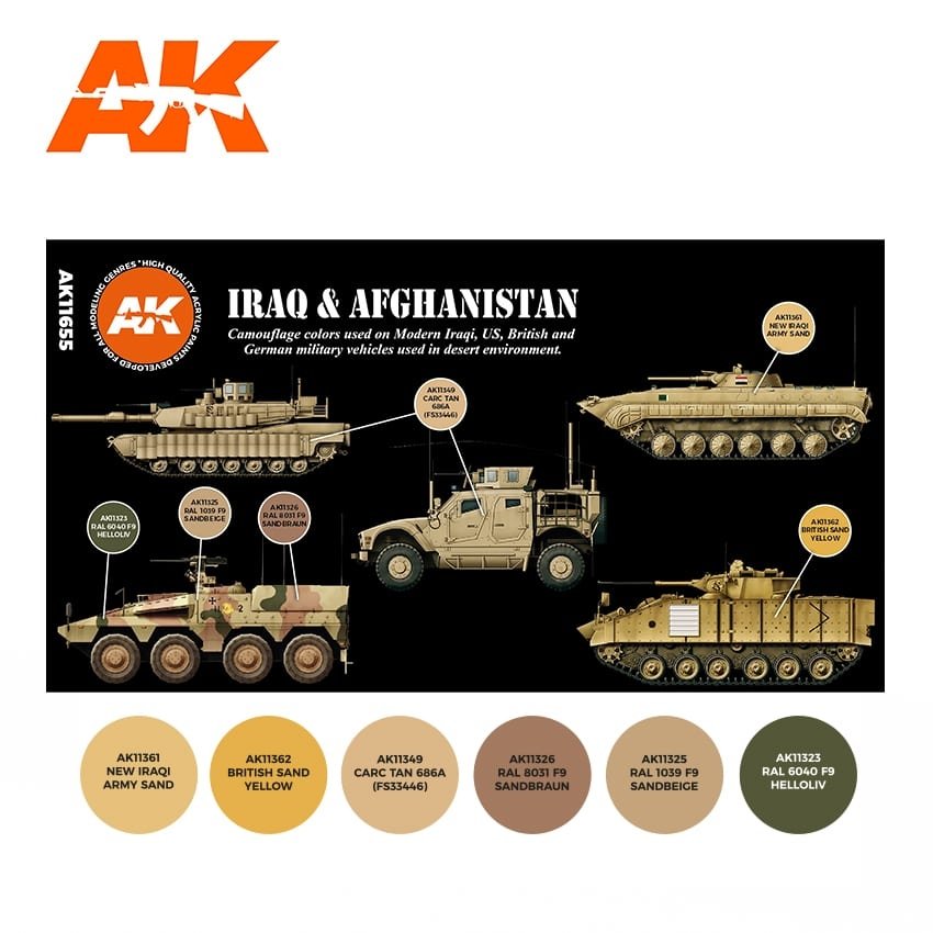 AK Interactive AK11655 3G IRAQ &amp;amp; AFGHANISTAN 6x17 ml – zdjęcie 2