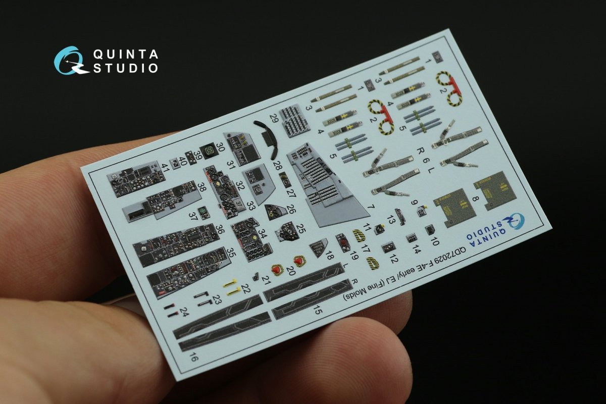 Quinta Studio QD72029 F-4E early/F-4EJ 3D-Printed &amp;amp; colored Interior on decal paper (for FineMolds kit) 1/72 – Bild 4