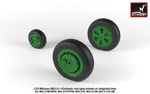 Armory Models AW32010 Mikoyan MiG-21 Fishbed wheels w/ weighted tires, mid 1/32 – image 4