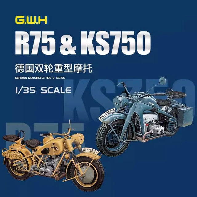 Great Wall Hobby L3527 WWII German Motorcycle R75 &amp;amp; KS750 2 in 2 1/35 – imagen 2