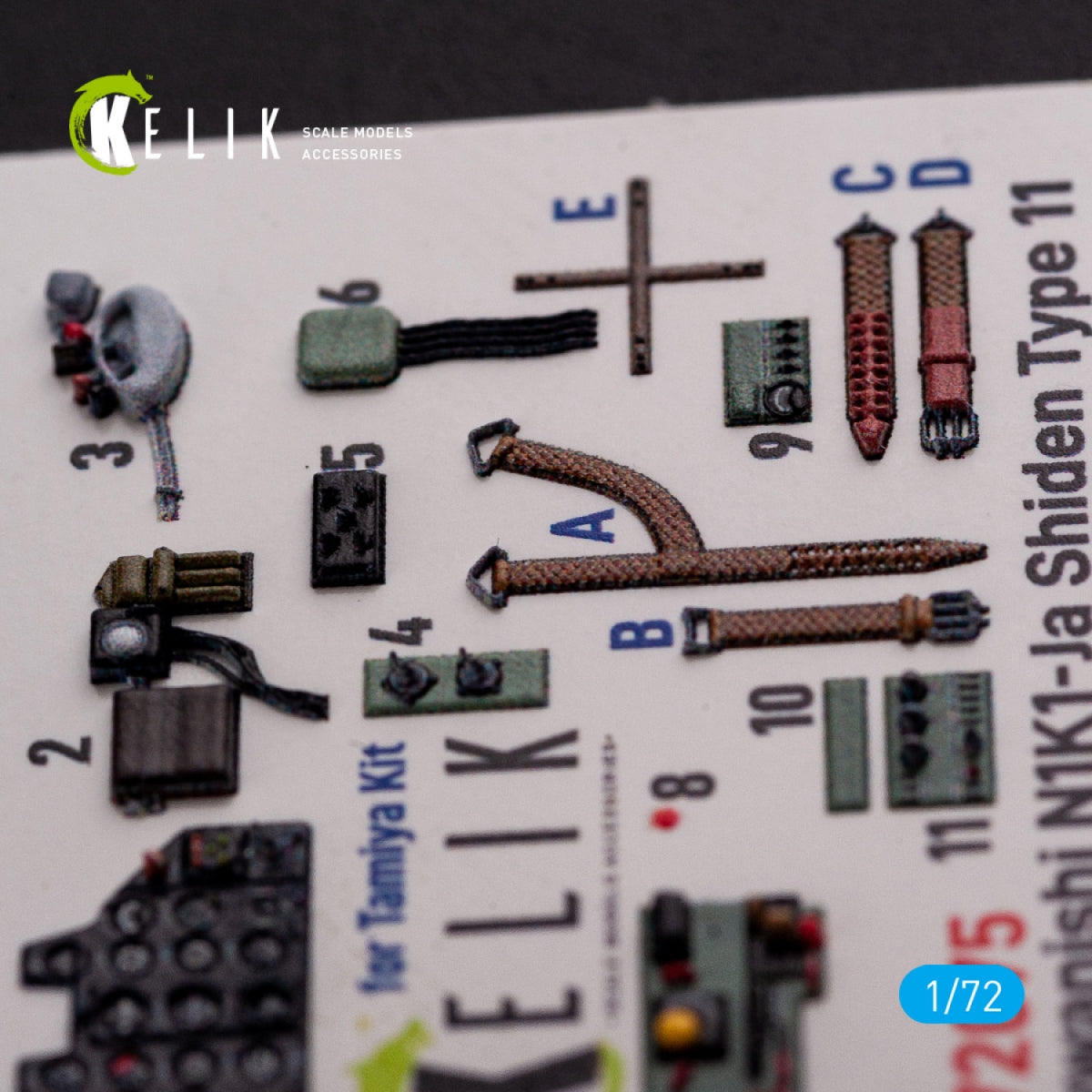 KELIK K72075 N1K1-Ja Shiden Type 11 interior 3D decals for Tamiya kit 1/72 – image 4