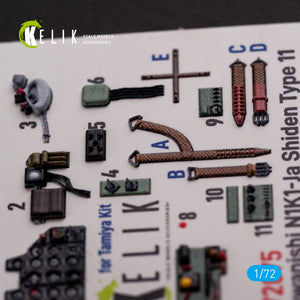 KELIK K72075 N1K1-Ja Shiden Type 11 interior 3D decals for Tamiya kit 1/72 – image 4