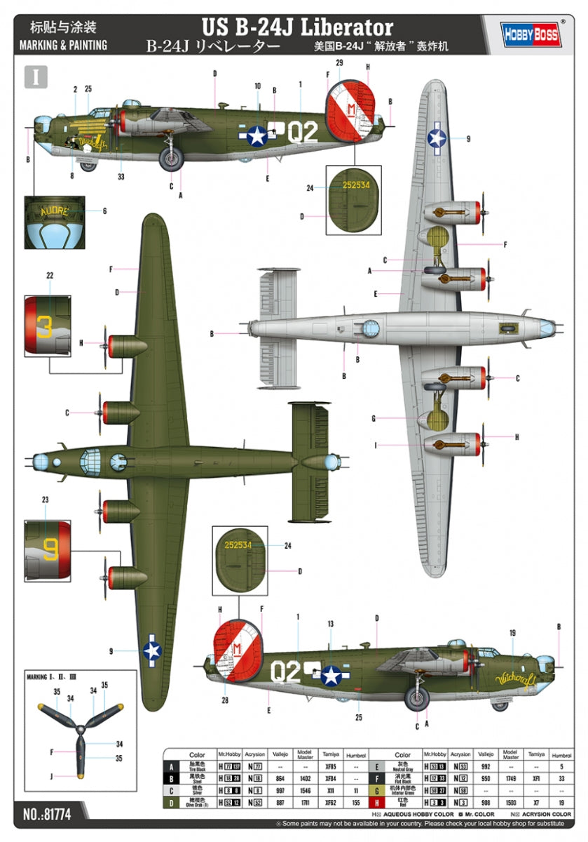 Hobby Boss 81774 Consolidated B-24J Liberator 1/48 – image 4