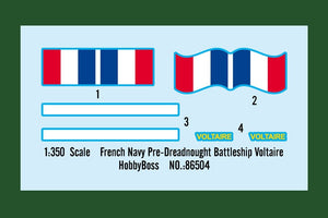 Hobby Boss 86504 French Navy Pre-Dreadnought Battleship Voltaire 1/350 – image 4