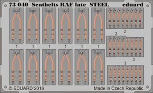 Eduard 73040 Seatbelts RAF late STEEL 1/72