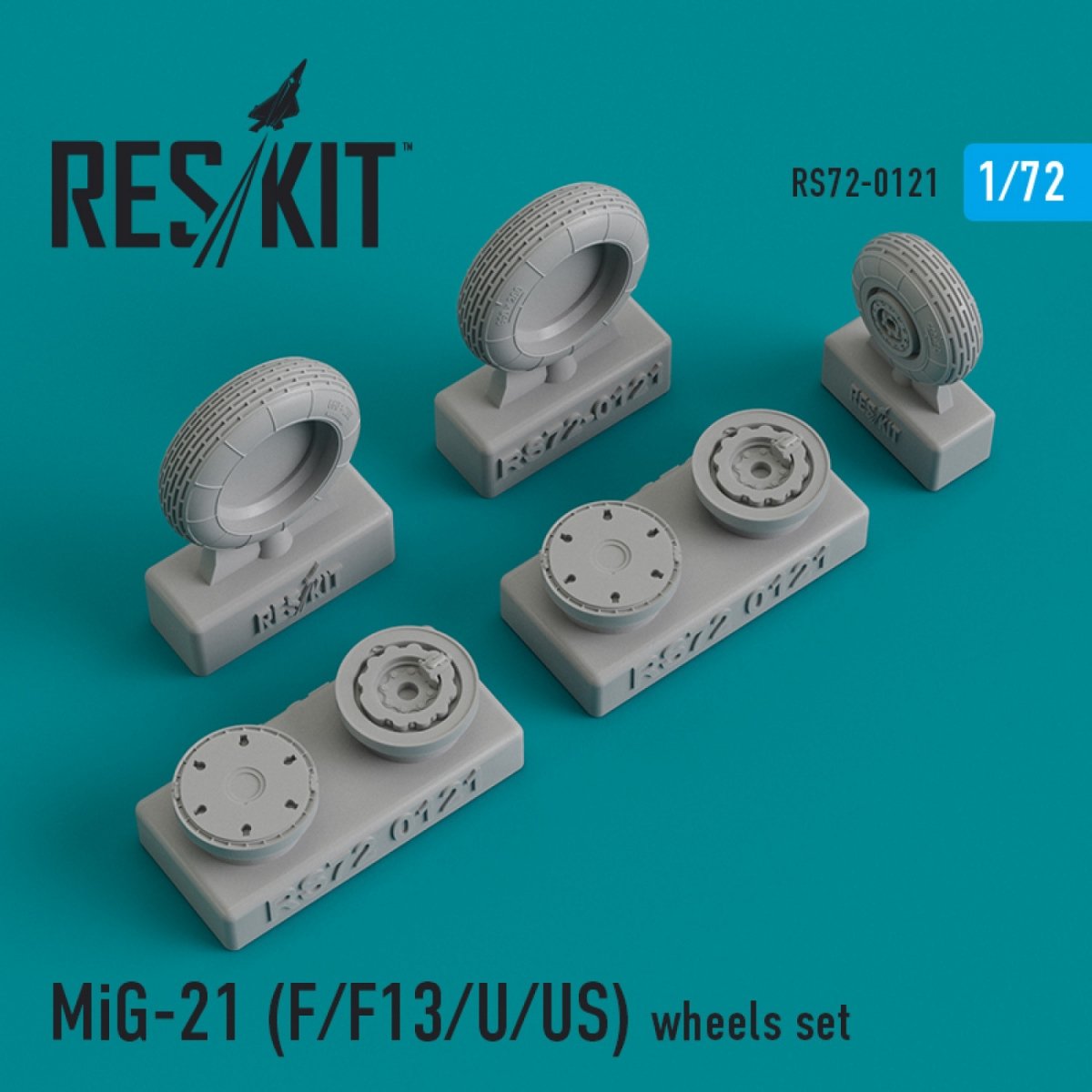 RESKIT RS72-0121 MIG-21 (F, F13, U, US) WHEELS SET 1/72