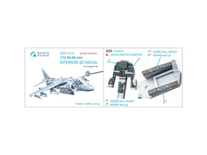 Quinta Studio QDS-72134 AV-8B late 3D-Printed colored Interior on decal paper (Hasegawa) (small version) 1/72 – obrázek 2