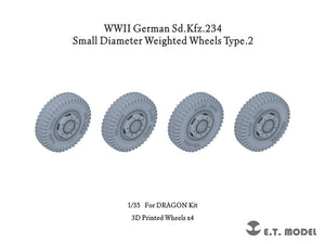 ET Model P35-102 WWII German Sd.Kfz.234 Small Diameter Weighted Wheels Type.2 1/35