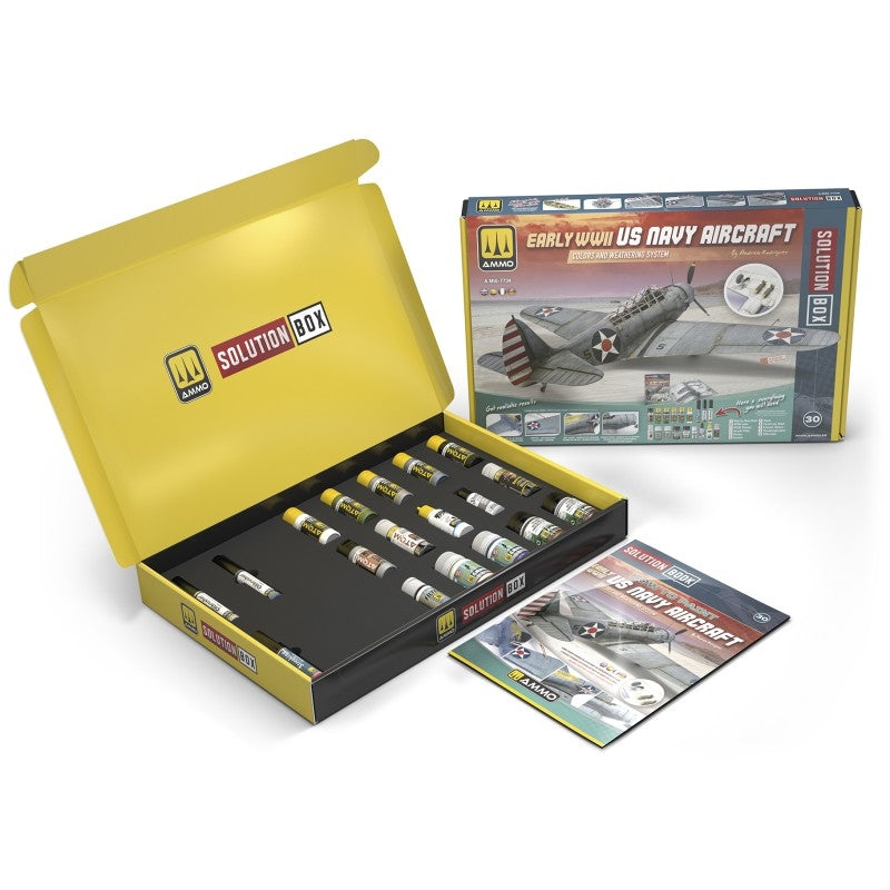 AMMO of Mig Jimenez 7734 SOLUTION BOX 30 – How to paint Early WWII US Navy Aircraft