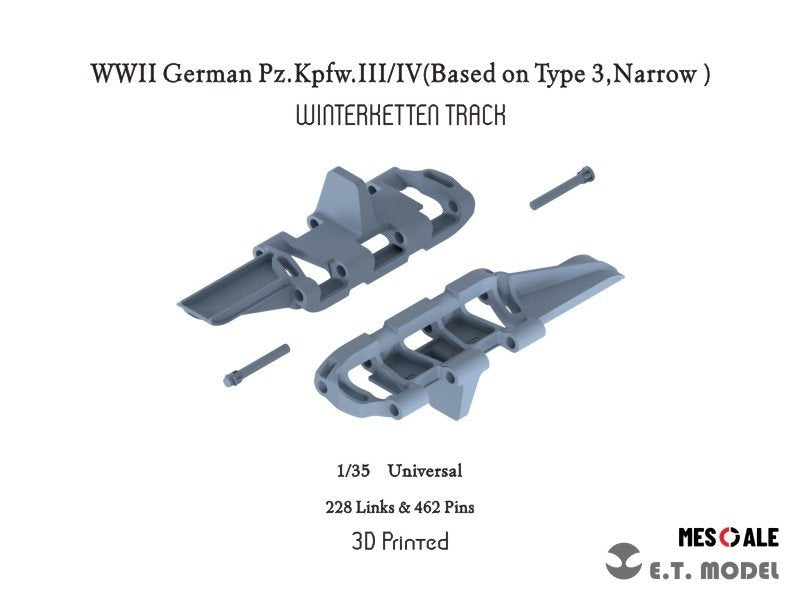 E.T. Model P35-023 WWII German Pz.Kpfw.III/IV (Based on Type 3,Narrow) WinterKetten ( 3D Printed ) 1/35